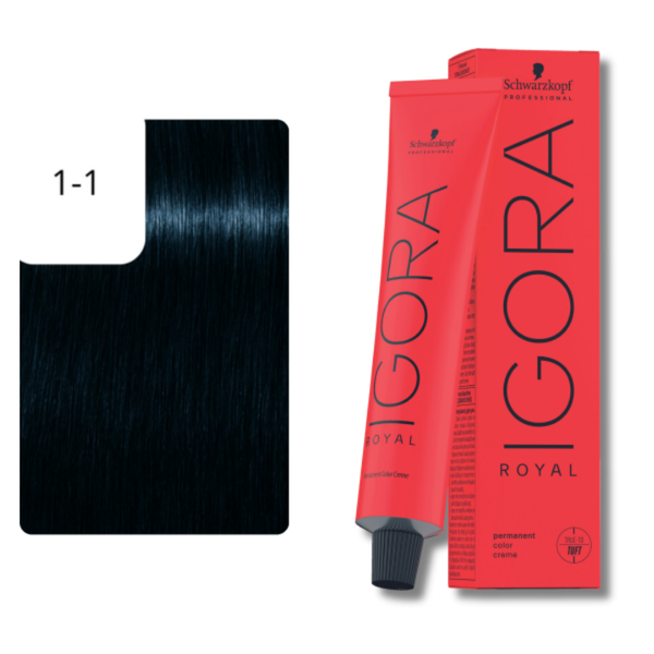 Schwarzkopf Professional IGORA ROYAL PERMANENTE FARBCREME – 60 ml – 1-1 Blauschwarz