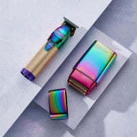Baybliss Pro Hair Clippers Set in Rainbow Color with Adjustable Blades for Precision Cutting