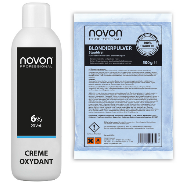 Novon Crème Oxydante 6% - 1000ml + 500g de poudre décolorante